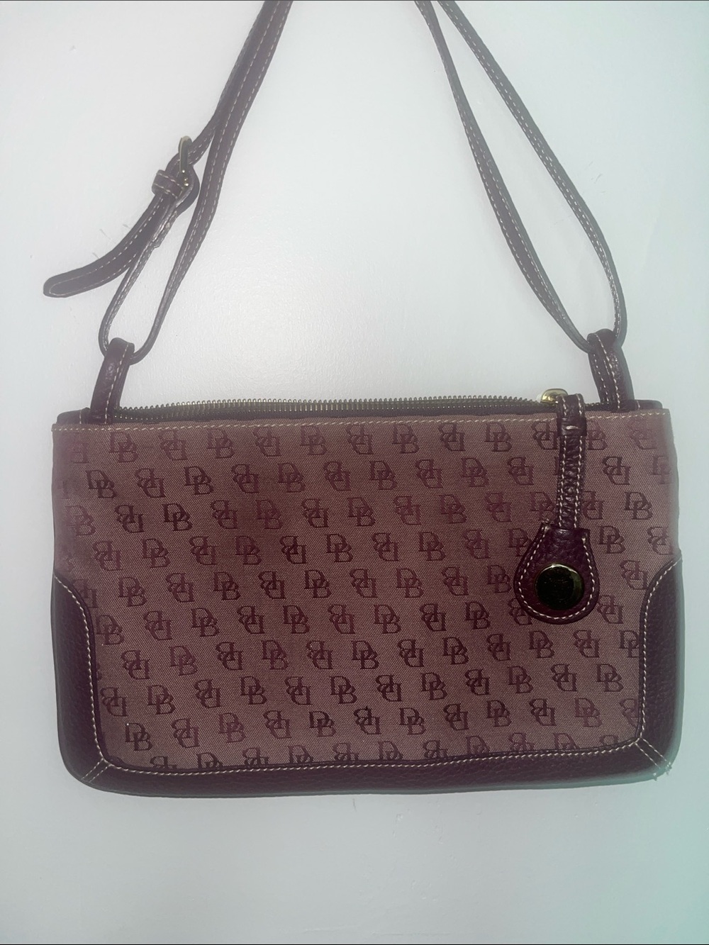 Vintage Y2K Dooney & Bourke Signature Monogram Mini Shoulder Bag - Picture 5 of 10